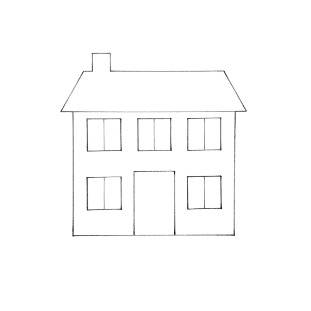 Two-Story House Drawing