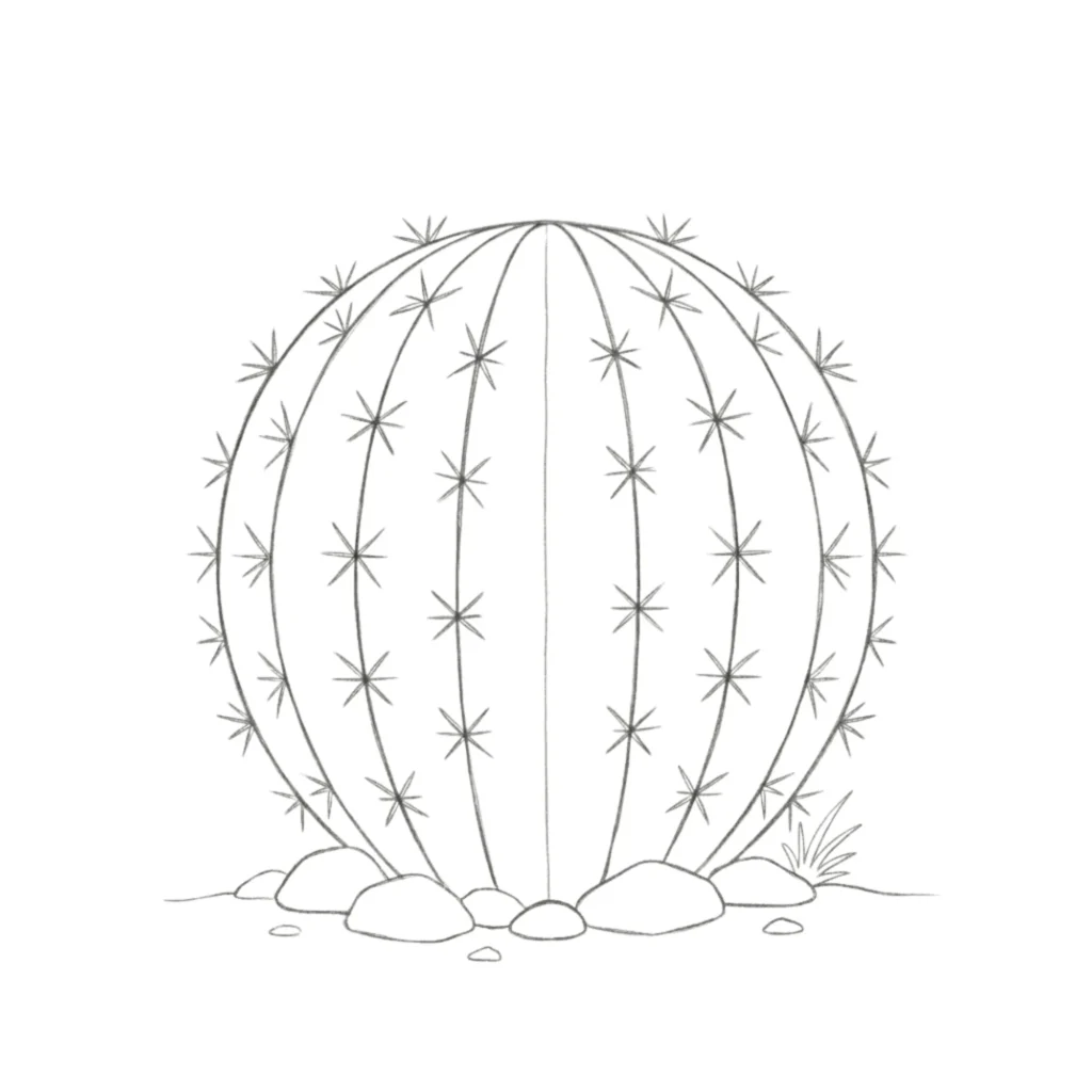 Barrel Cactus Drawing