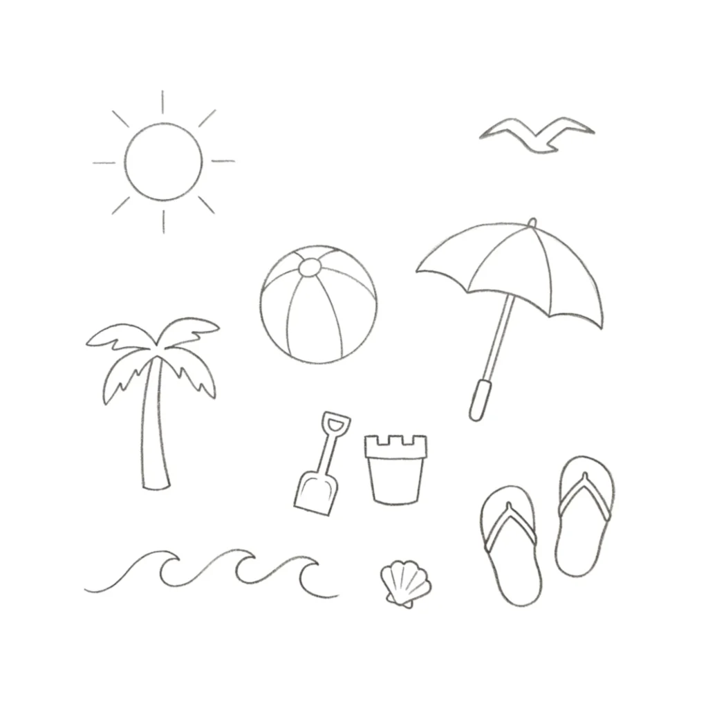 Beach Things to Draw