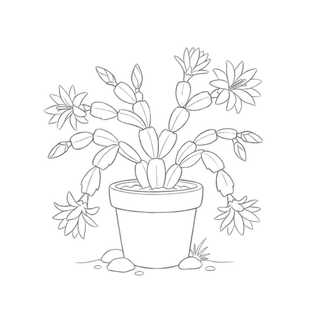 Christmas Cactus Drawing